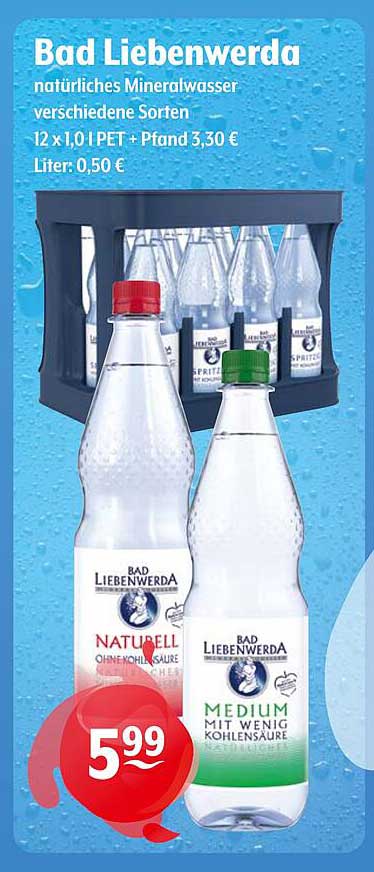 Bad Liebenwerda natürliches Mineralwasser 12 x 1,0 l PET
