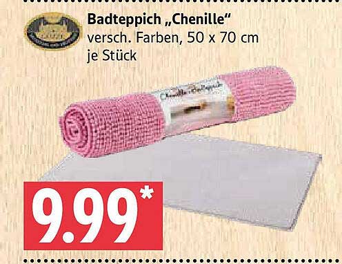 Badteppich „Chenille“ – verschiedene Farben, 50 x 70 cm je Stück