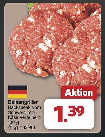 Balkangriller Hacksteak vom Schwein, mit Käse verfeinert