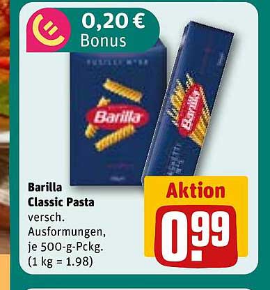 Barilla Classic Pasta - verschiedene Ausformungen, je 500-g-Pckg.