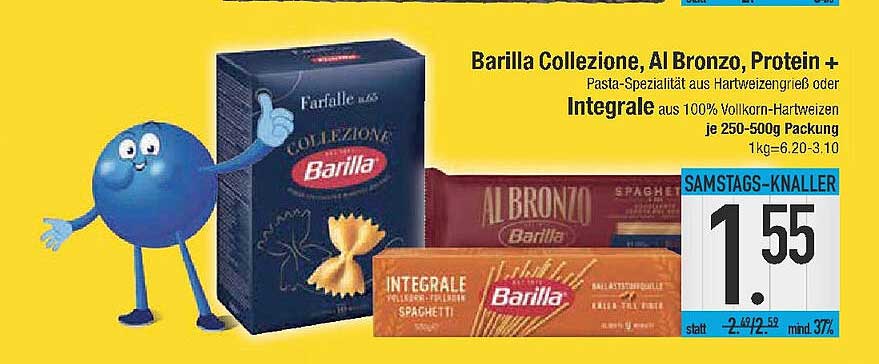 Barilla Collezione, Al Bronzo, Protein + Pasta-Spezialität aus Hartweizengrieß oder Integrale