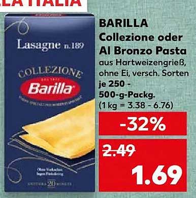 BARILLA Collezione oder Al Bronzo Pasta aus Hartweizengrieß