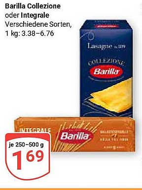 Barilla Collezione oder Integrale - Verschiedene Sorten