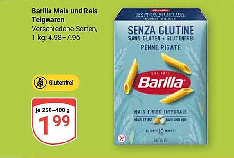 Barilla Mais und Reis Teigwaren - Verschiedene Sorten, 250-400 g