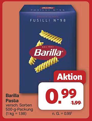 Barilla Pasta Fusilli N°98 500-g-Packung