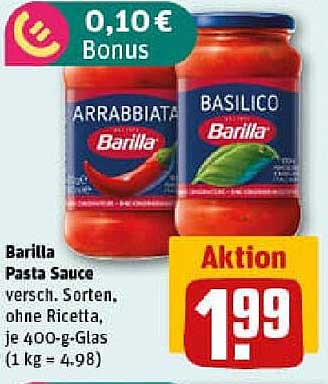 Barilla Pasta Sauce - verschiedenste Sorten zum Aktionspreis