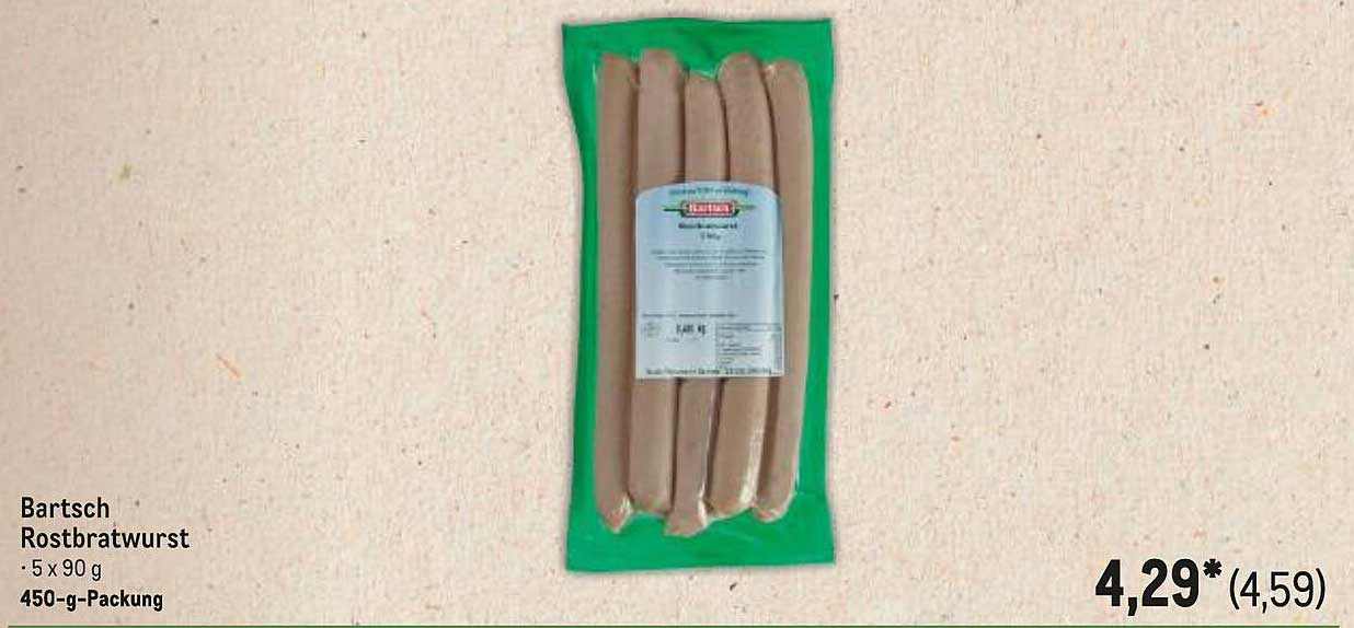 Bartsch Rostbratwurst 5 x 90 g - 450 g-Packung