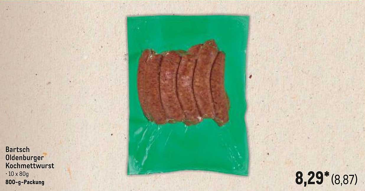 Bartscher Oldenburger Kochmettwurst 800-g-Packung