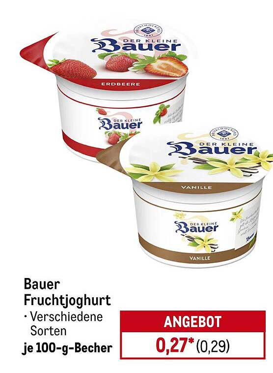 Bauer Fruchtjoghurt - Verschiedene Sorten