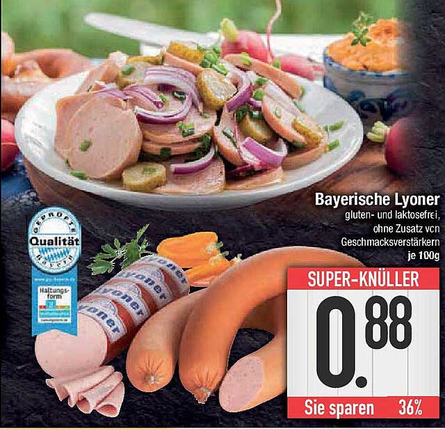 Bayerische Lyoner - gluten- und laktosefrei, ohne Zusatz von Geschmacksverstärkern
