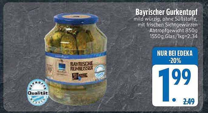 Bayerischer Gurkentopf - mild würzig und erfrischend