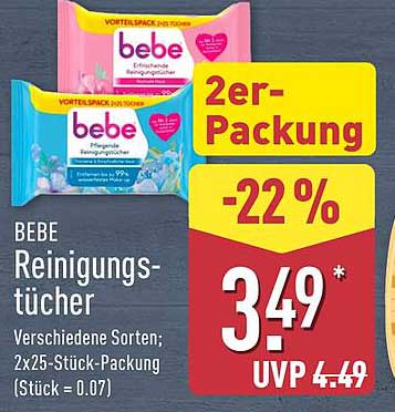 BEBE Reinigungstücher - 2er-Packung