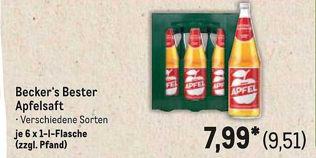 Becker's Bester Apfelsaft – Verschiedene Sorten