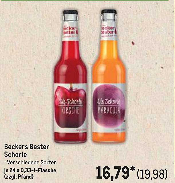 Beckers Bester Schorle - Verschiedene Sorten