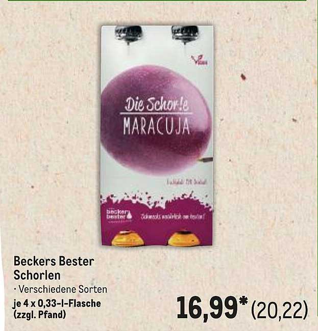 Beckers Bester Schorlen - Verschiedene Sorten