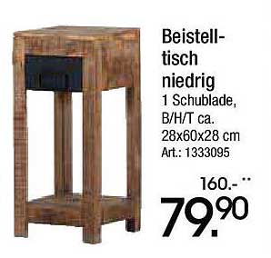 Beistelltisch niedrig mit 1 Schublade