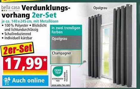 bella casa Verdunklungsvorhang 2er-Set