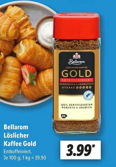 Bellarom Löslicher Kaffee Gold Entkoffeiniert