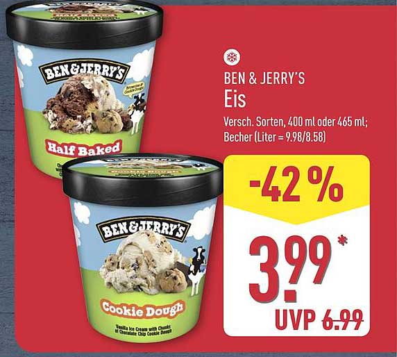 BEN & JERRY'S Eis, verschiedene Sorten, 400 ml