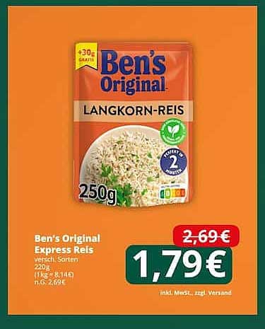 Ben's Original Express Reis - Langkorn-Reis 250g