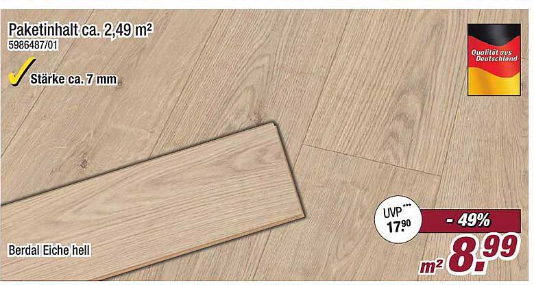 Berdal Eiche hell - Laminatboden 2,49 m²