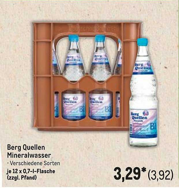 Berg Quellen Mineralwasser - verschiedene Sorten