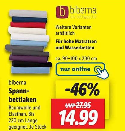 biberna Spannbettlaken - nur online erhältlich