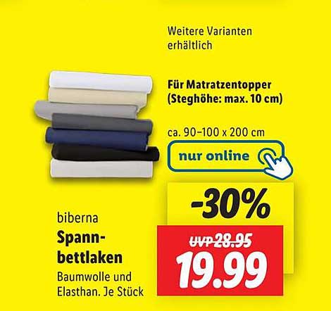 bibterna Spannbettlaken für Matratzentopper (Steghöhe: max. 10 cm) - nur online