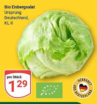 Bio Eisbergsalat - Herkunft Deutschland, KL II