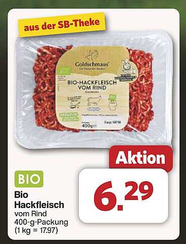 Bio Hackfleisch vom Rind 400-g-Packung