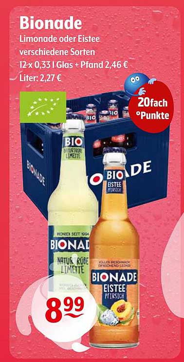 Bionade Limonade oder Eistee verschiedene Sorten 12 x 0,33 l