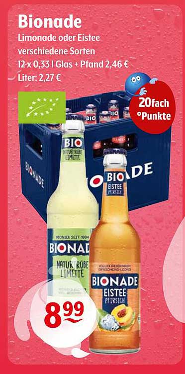 Bionade Limonade oder Eistee verschiedene Sorten 12 x 0,33 l