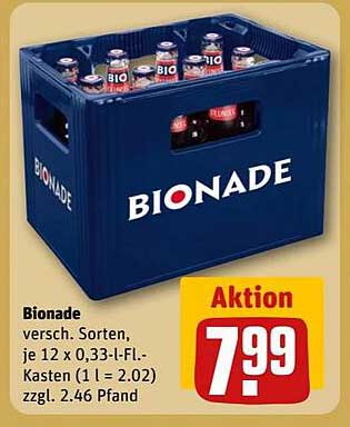 Bionade – verschiedene Sorten, je 12 x 0,33 l-Fl.-Kasten