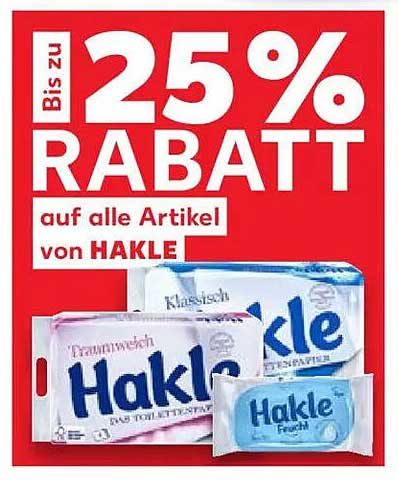 Bis zu 25 % Rabatt auf alle Artikel von HAKLE