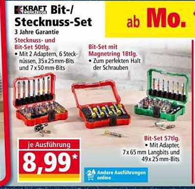 Bit-/Stecknuss-Set 571 tlg. mit Adapter und Magnetierung