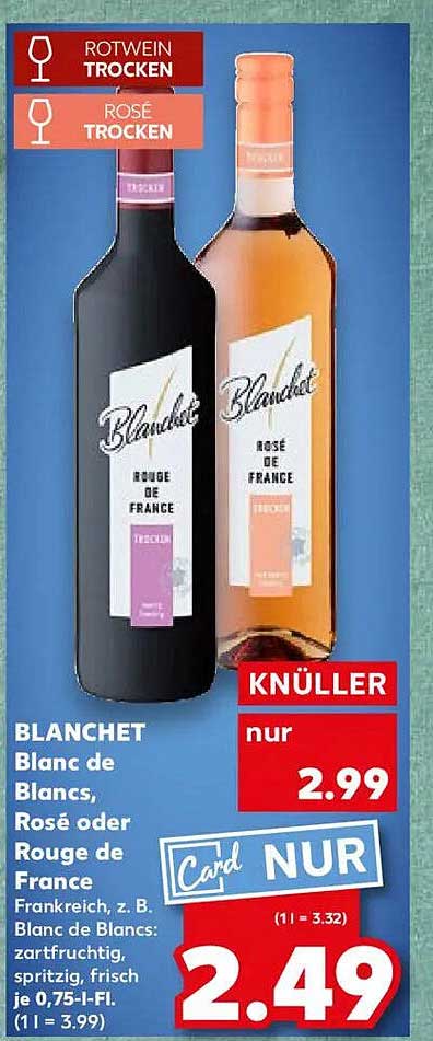 BLANCHET Blanc de Blancs, Rosé oder Rouge de France