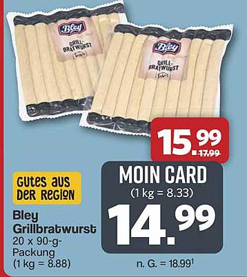 Bley Grillbratwurst 20 x 90-g-Packung