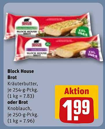 Block House Brot - Kräuterbutter oder Knoblauch