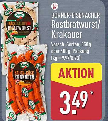 BÖRNER-EISENACHER Rostbratwurst/Krakauer - Verschiedene Sorten, 350g oder 400g