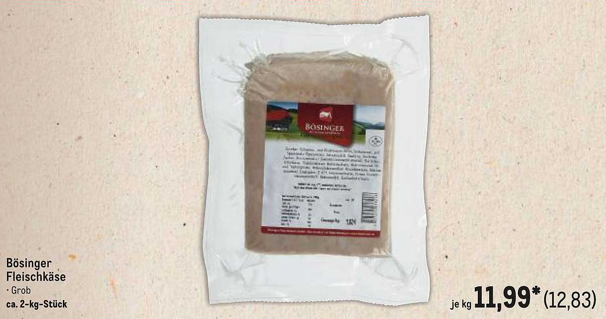 Bösinger Fleischkäse - Grob - ca. 2-kg-Stück