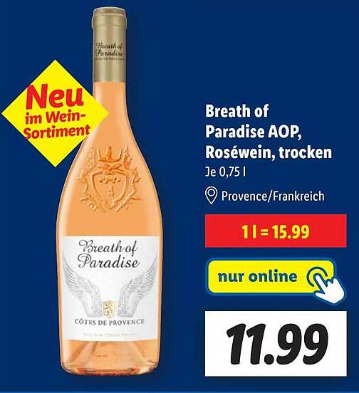 Breath of Paradise AOP, Roséwein, trocken