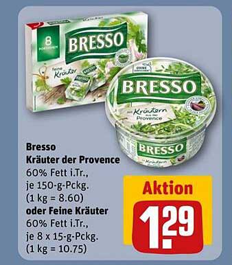 Bresso Kräuter der Provence oder Feine Kräuter, 150 g | 8 x 15 g
