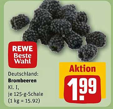 Brombeeren Kl. I, je 125-g-Schale
