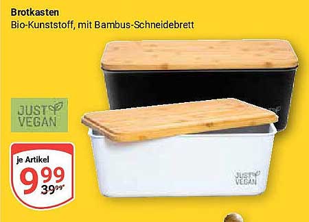 Brotkasten aus Bio-Kunststoff mit Bambus-Schneidebrett