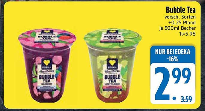 Bubble Tea verschiedene Sorten - Nur bei Edeka!