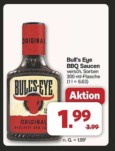 Bull's Eye BBQ Saucen versch. Sorten 300-ml-Flasche