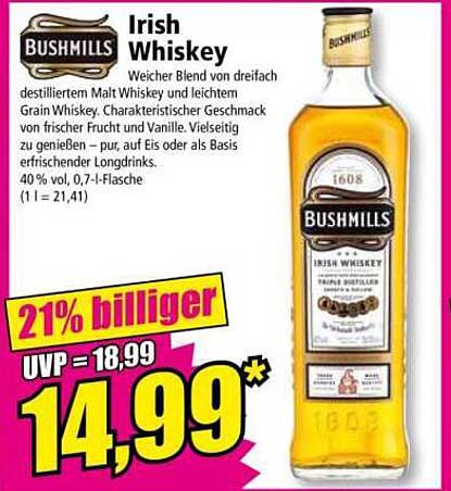 Bushmills Irish Whiskey 0,7 l