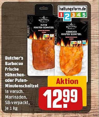 Butcher's Barbecue Frische Hähnchen- oder Puten-Minuten-Schnitzel 1 kg