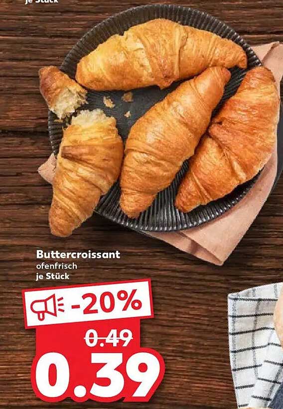 Buttercroissant ofenfrisch je Stück