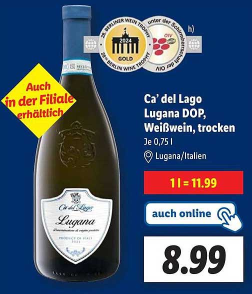 Ca’ del Lago Lugana DOP, Weißwein, trocken